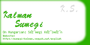 kalman sumegi business card